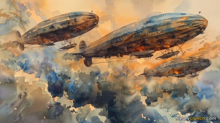 A German zeppelin. Airships were used for scouting and for the first strategic bombing raids on Britain.