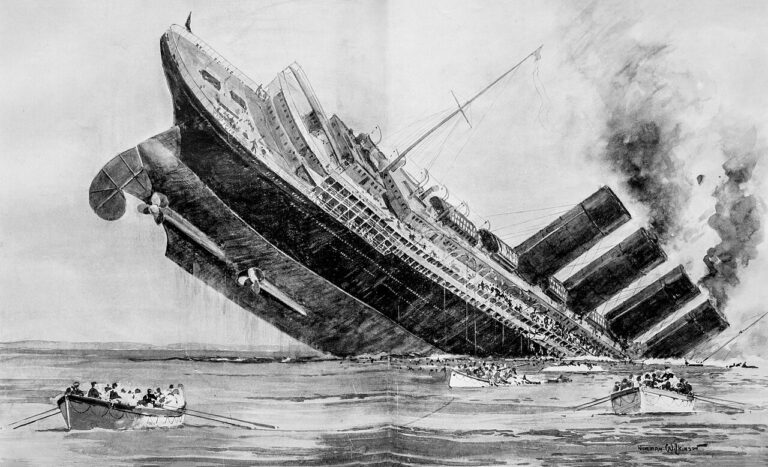 'Sinking of the Lusitania' by Norman Wilkinson.