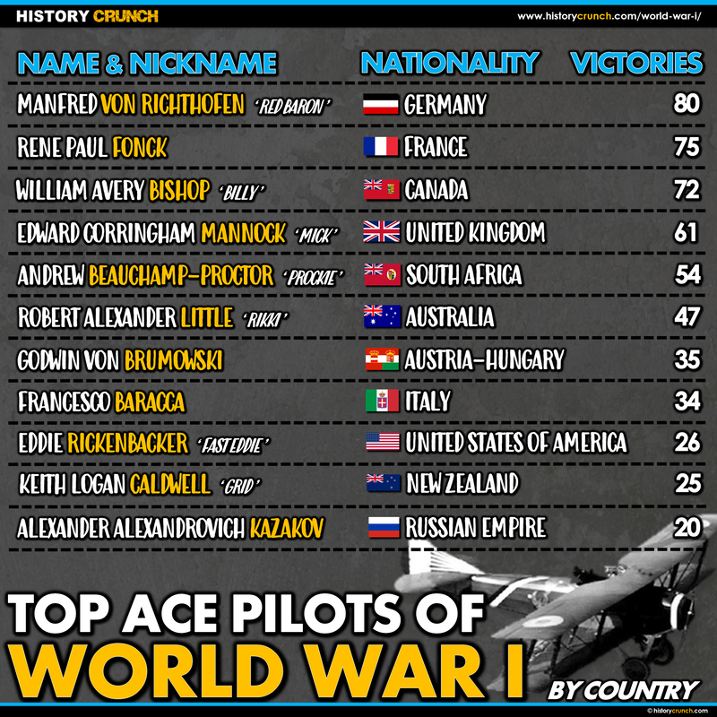 Ace Pilots of World War I Infographic