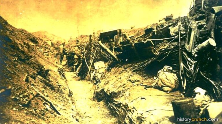 Austro-Hungarian trenches at the Battle of Galicia in World War I.