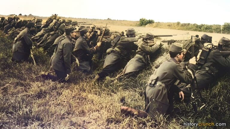 French soldiers in 1914. (Colorized by historycrunch.com)