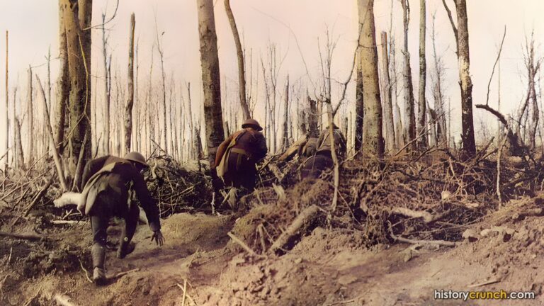 U.S. Marines during the Meuse-Argonne Offensive. (Colorized by historycrunch.com)