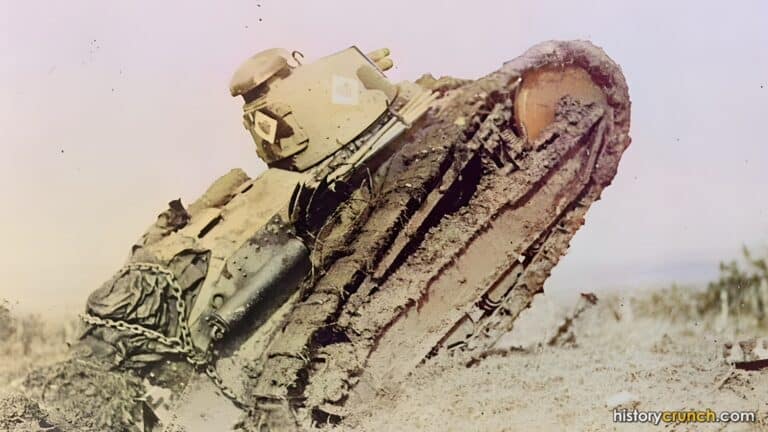 A French Renault FT-17 tank during the Battle of Saint-Mihiel. (Colorized by historycrunch.com)