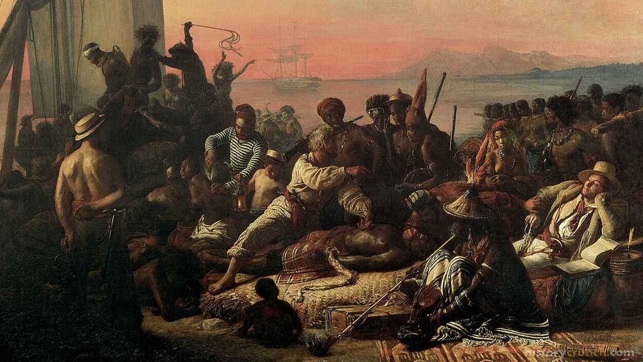 'The Slave Trade' by Auguste Francois Biard. (1840)
