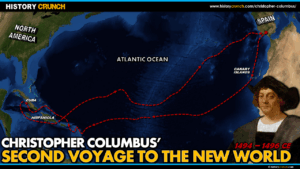 Christopher Columbus Second Voyage to the New World Map