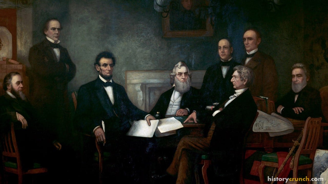 'First Reading of the Emancipation Proclamation' by F. Carpenter. (1864)