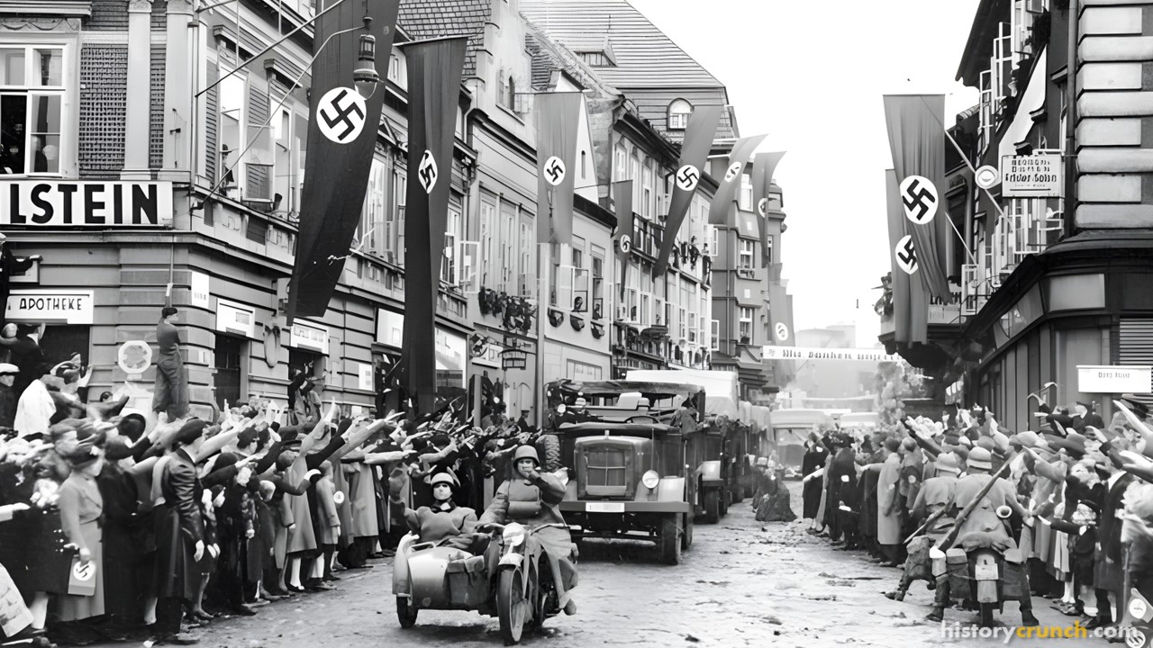 Appeasement Before World War II when Nazi German forced annexed Austria in 1938.