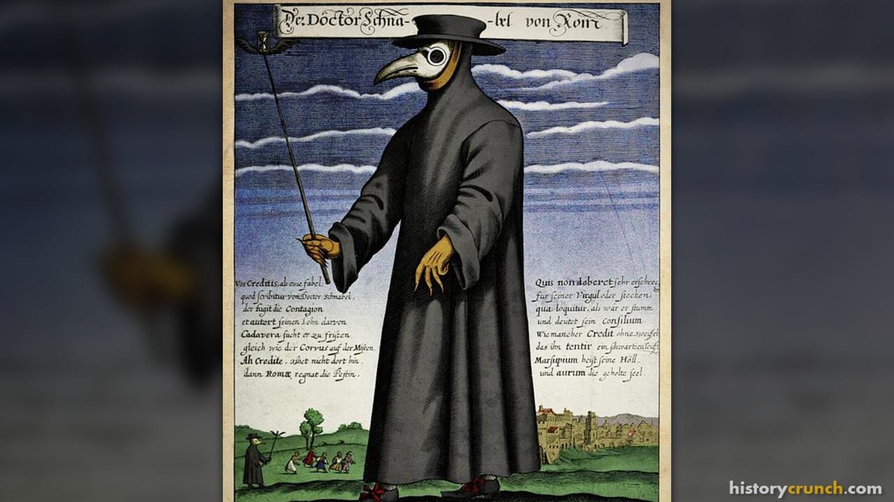 A plague doctor wore very characteristic clothes during outbreaks of the plague. (1656)