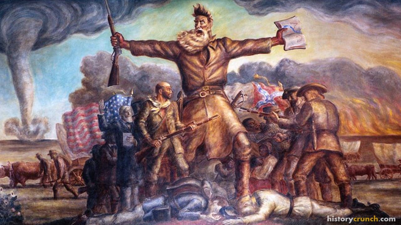 'Tragic Prelude' by John Steuart Curry. (1938) Depicts John Brown, the famous abolitionist of the events of Bleeding Kansas.