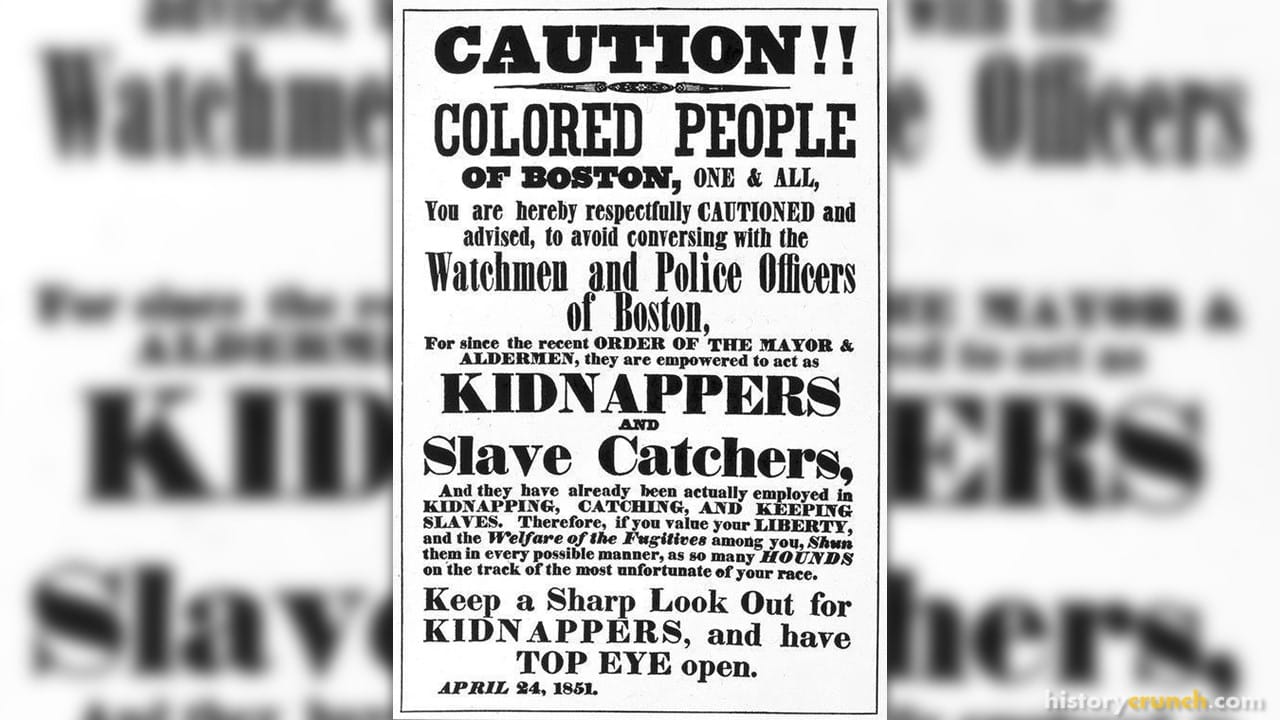 Poster created after the passage of the Fugitive Slave Act of 1850.