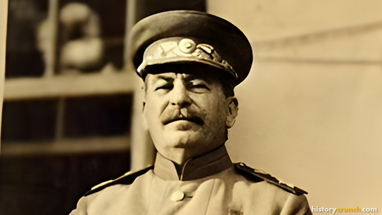 Joseph Stalin in November of 1943, during the Tehran Conference. (Enhanced by historycrunch.com)