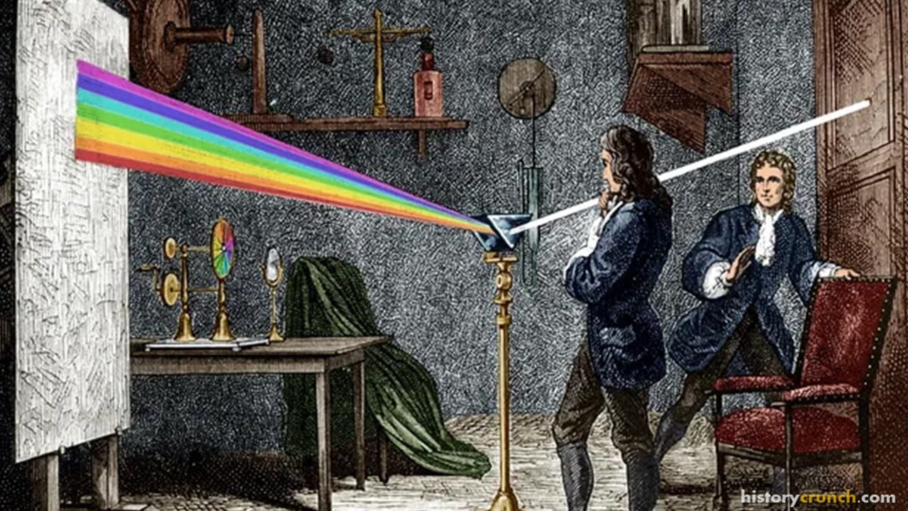 In his experiments with light, Isaac Newton discovered that white light is not a single color.
