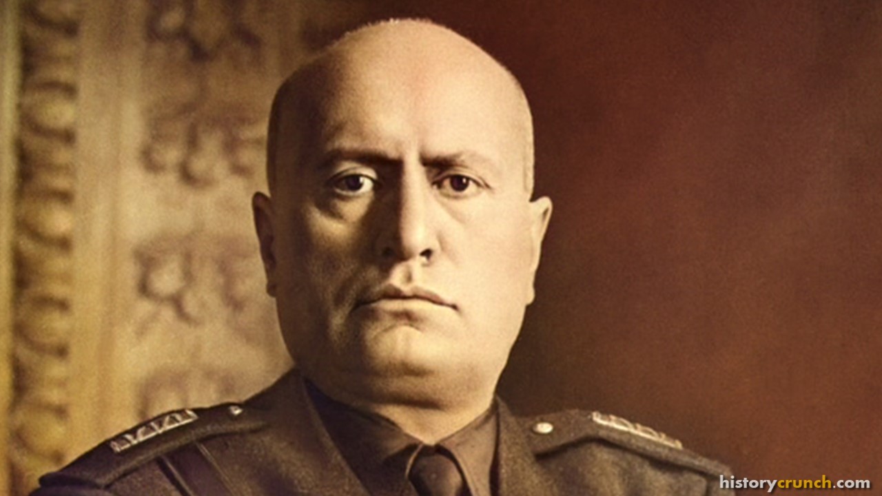 Portrait of Benito Mussolini in 1939. (Colorized by historycrunch.com)