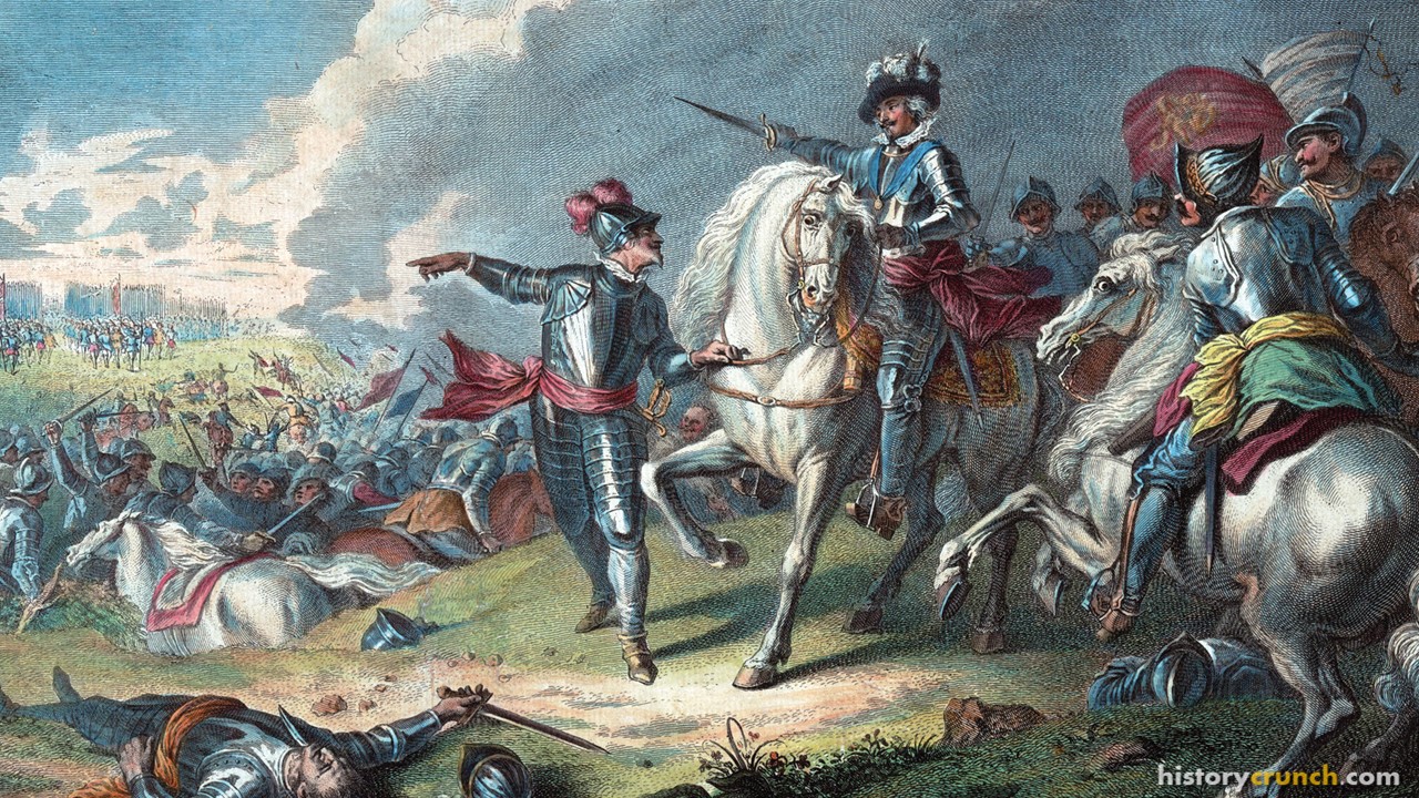 'Battle of Naseby, during the English Civil War' by an unknown artist. (1727)