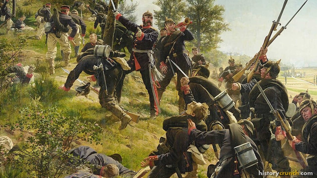 Battle of Spicheren by Anton von Werner. (1880) Highlights events from the Franco-Prussian War.