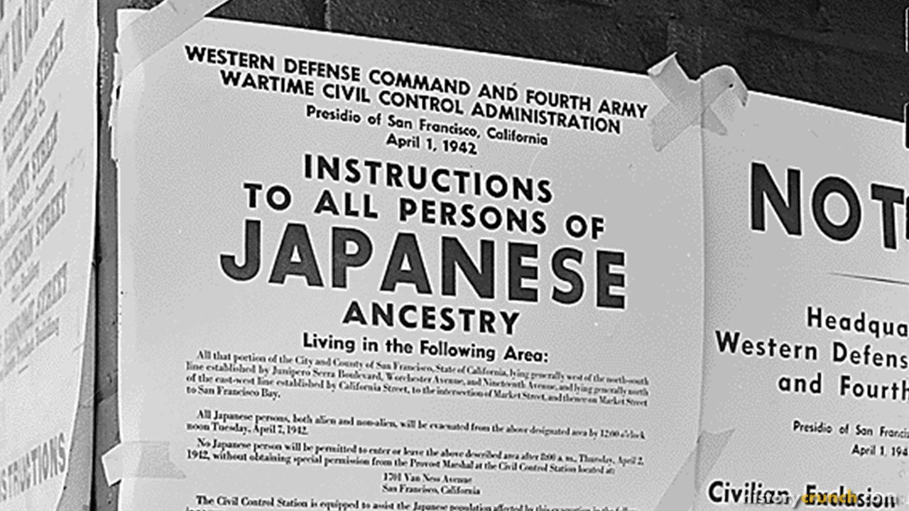 Official notice of Japanese-American Internment in World War II.