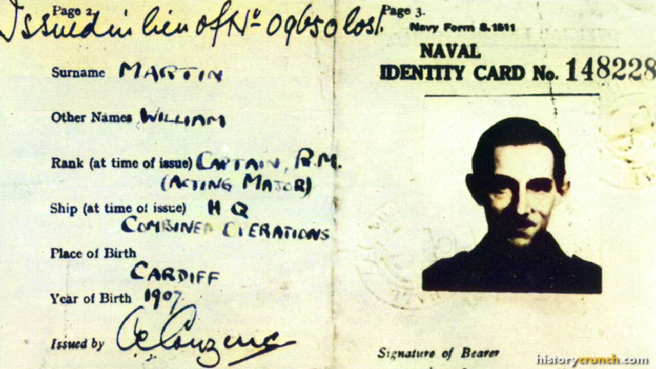 Identity card of Major Martin from Operation Mincemeat.