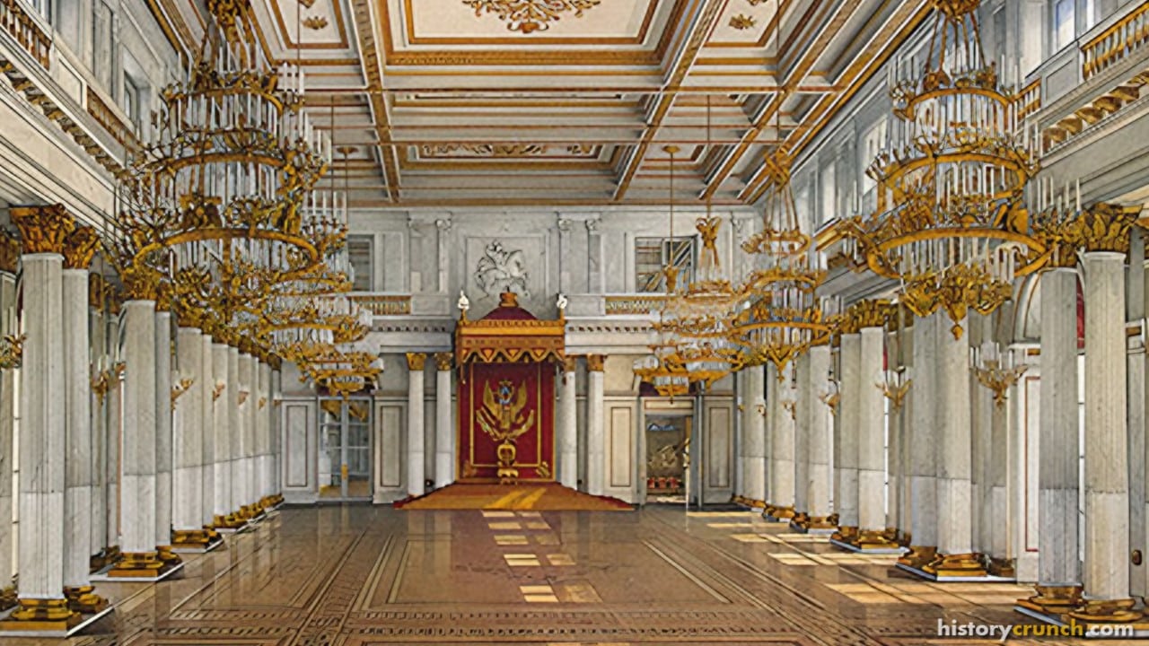 The Winter Palace in St. Petersburg, built under Peter the Great and one of the most iconic symbols of absolutism in Russia and the power of the Romanov dynasty.