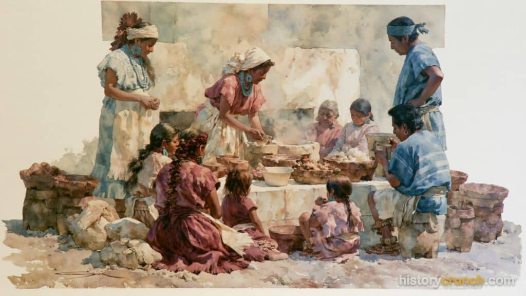 Artistic representation of Aztec Families.