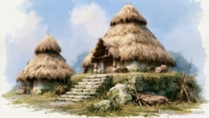 Artistic representation of Aztec Housing.