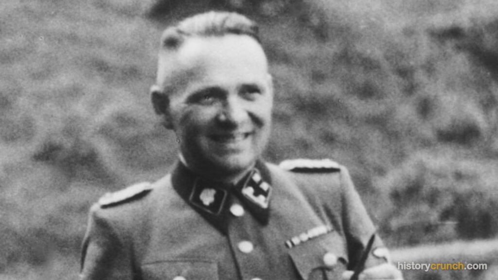 Rudolf Hoess, commandant of the Auschwitz concentration camp during World War II, is shown here wearing his SS officer's uniform.