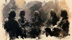 Artistic representation of Enlightenment and Nationalism.