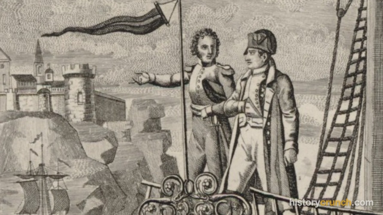 'Arrival of Bonaparte on the Island of Saint Helena' by Louis-Yves Queverdo (1815).