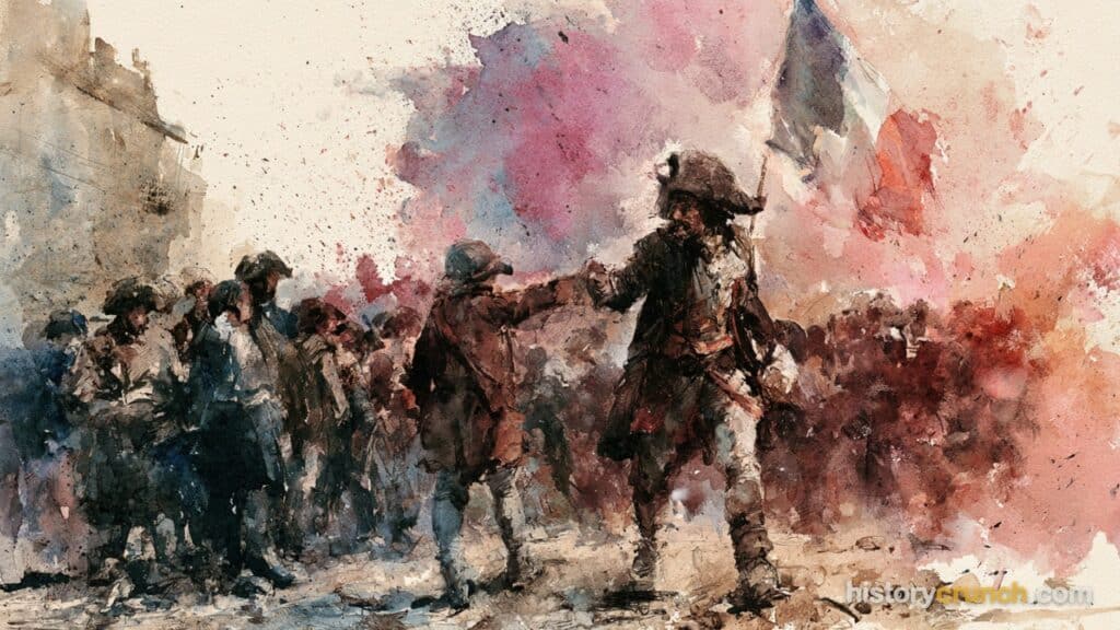 Artistic representation of French Revolution and Democracy.