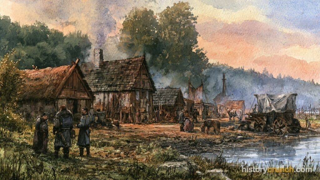 Artistic representation of Work in the Middle Ages.