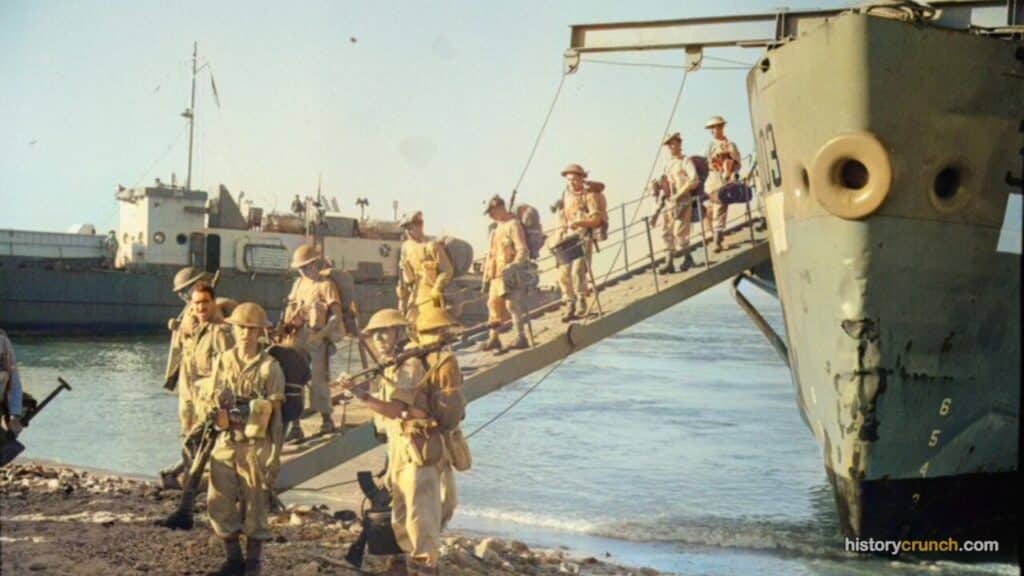 Allied landings in Italy during World War II. (Colorized by historycrunch.com)