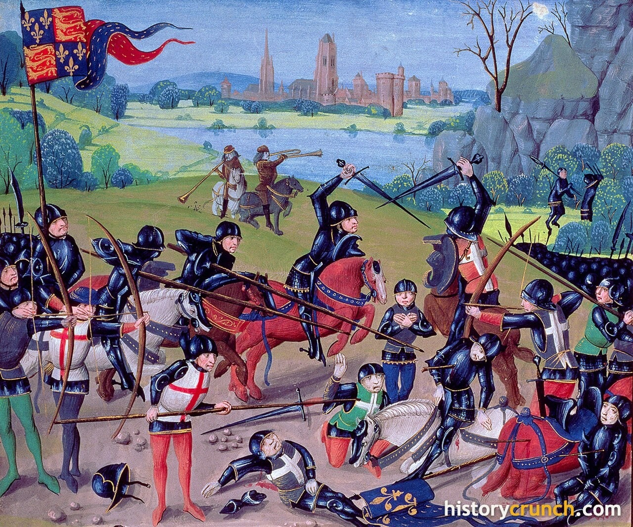 'The Battle of Agincourt' by an unknown artist. (15th century)