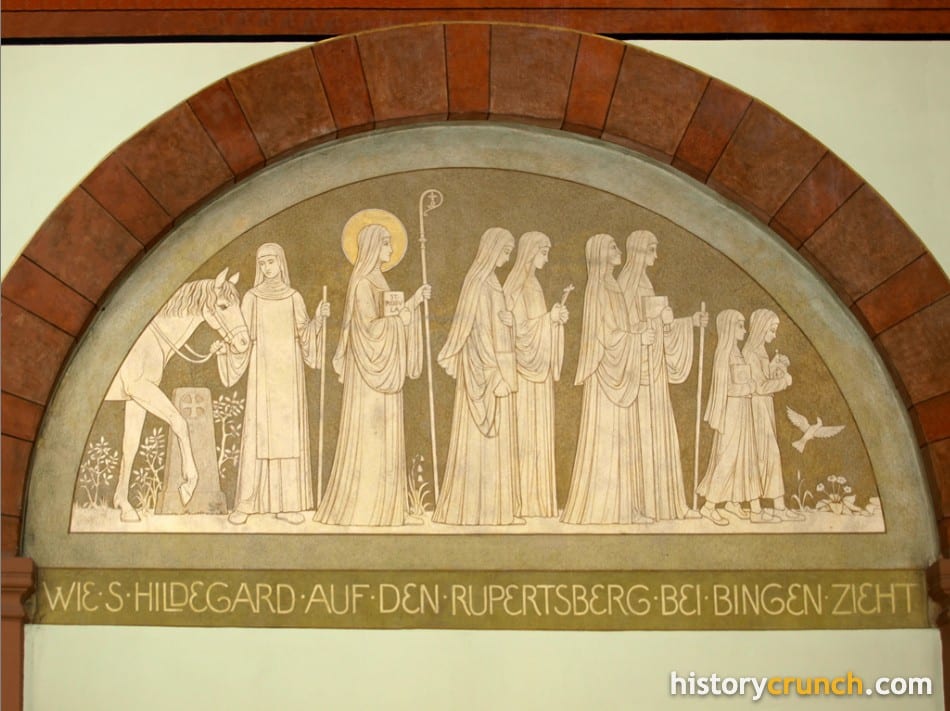 'St. Hildegard Leaves Bingen for Rupertsberg' by Paulus Krebs (1907-1913).