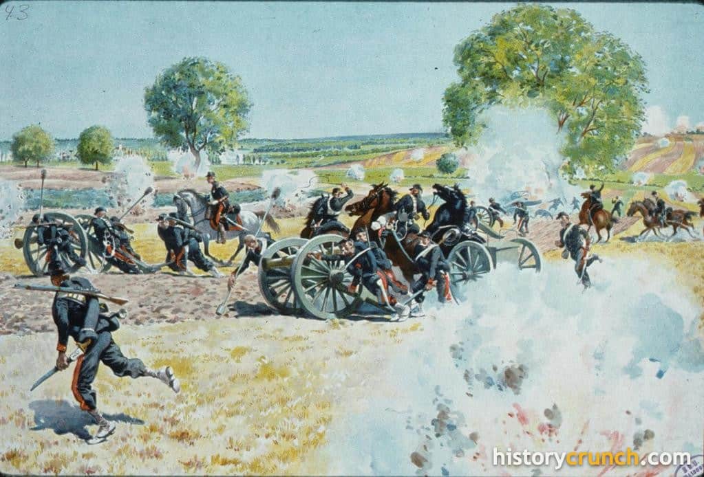 French artillery at the Battle of Wissembourg, August 4th, 1870.