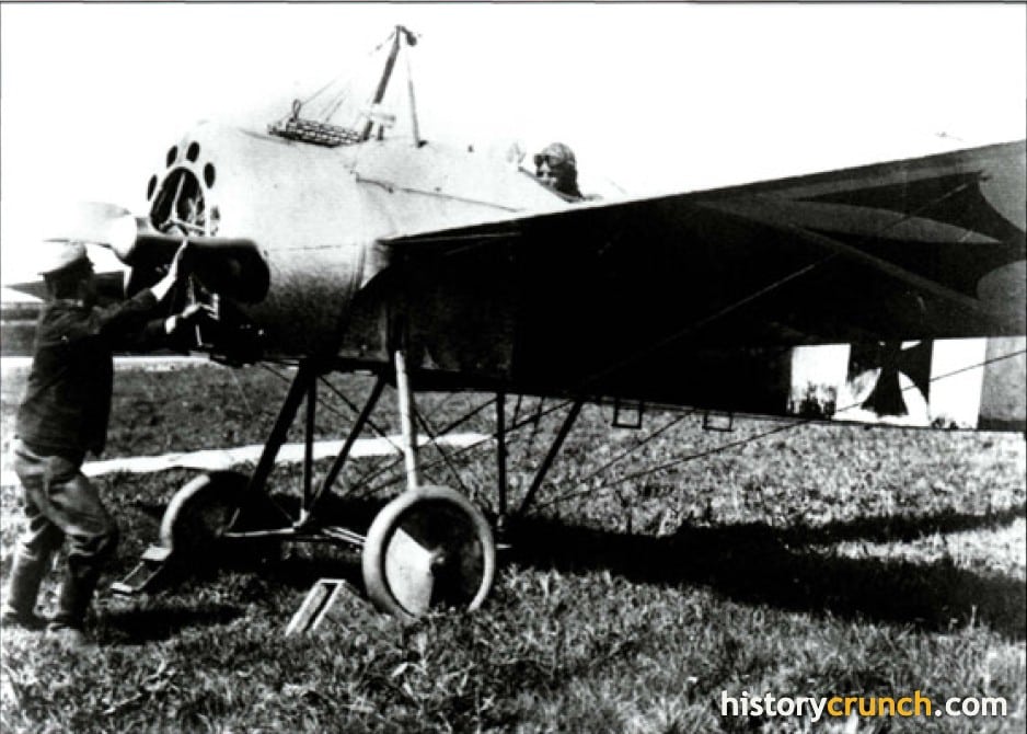 Oswald Boelcke in his Fokker fighter.